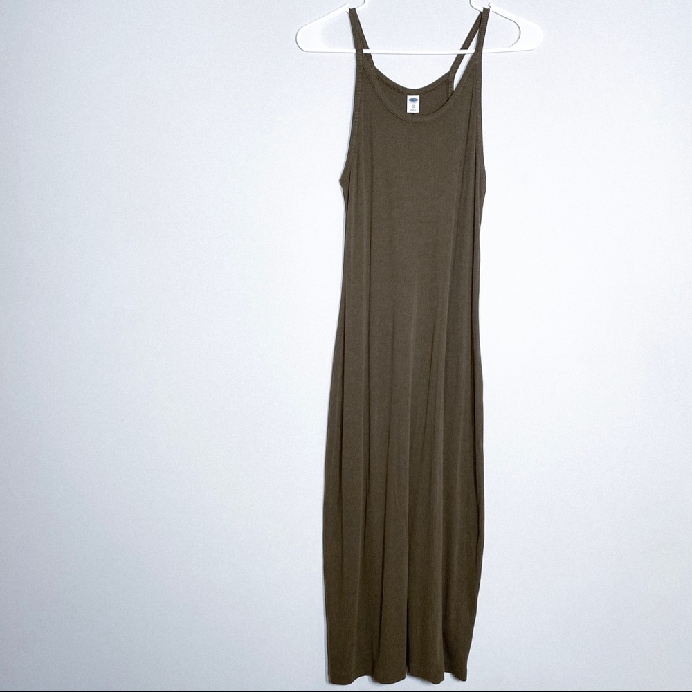 OLIVE GREEN DAY DRESS - - Picture 2 of 3